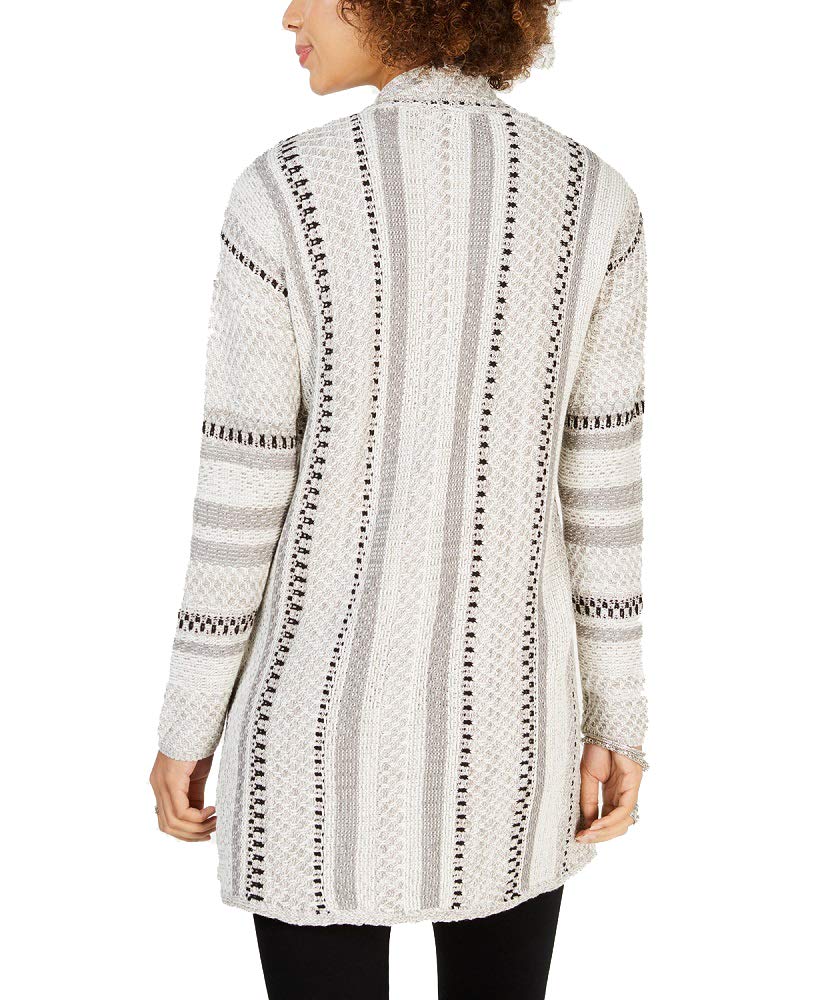Style & Co Jacquard Stripe Open Front Cardigan