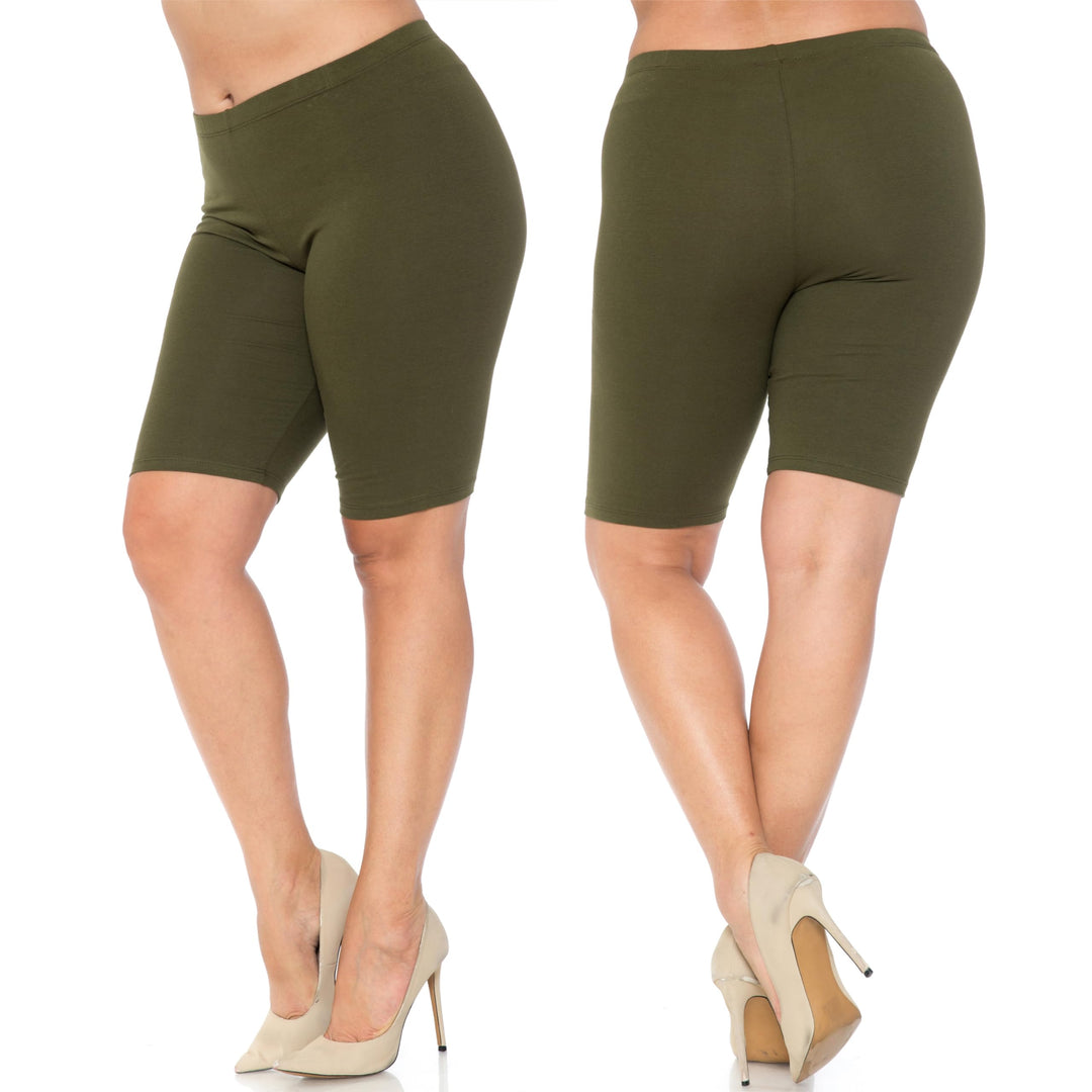 USA Basic Cotton Plus Size Thigh Shorts - Bermuda Shorts