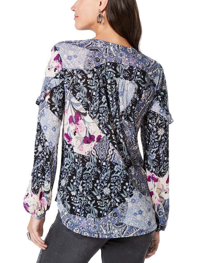 Style & Co Printed Prairie Top