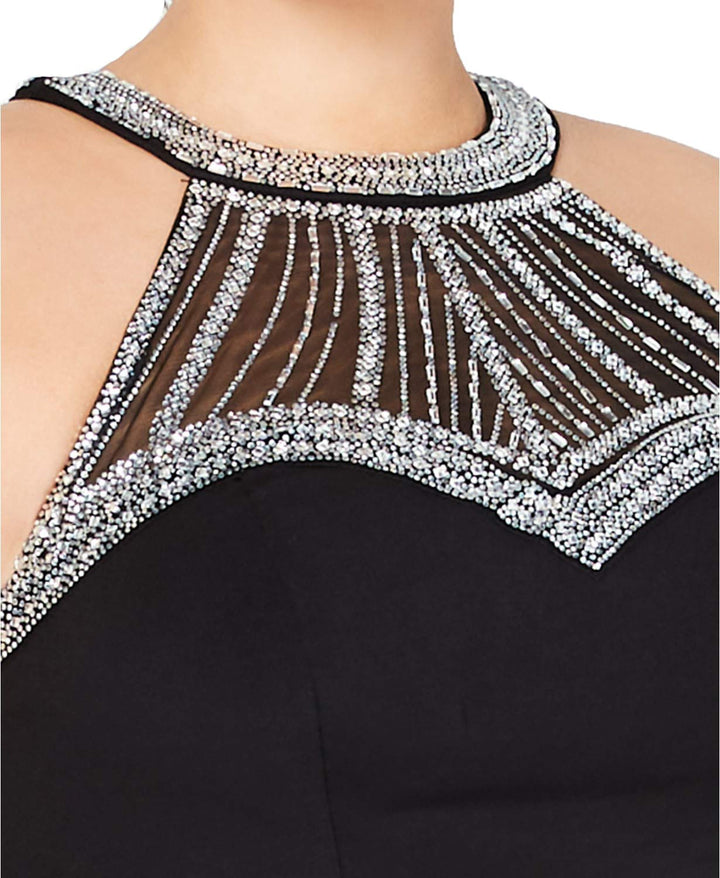 Say Yes To The Prom Trendy Plus Size Embellished Halter Gown