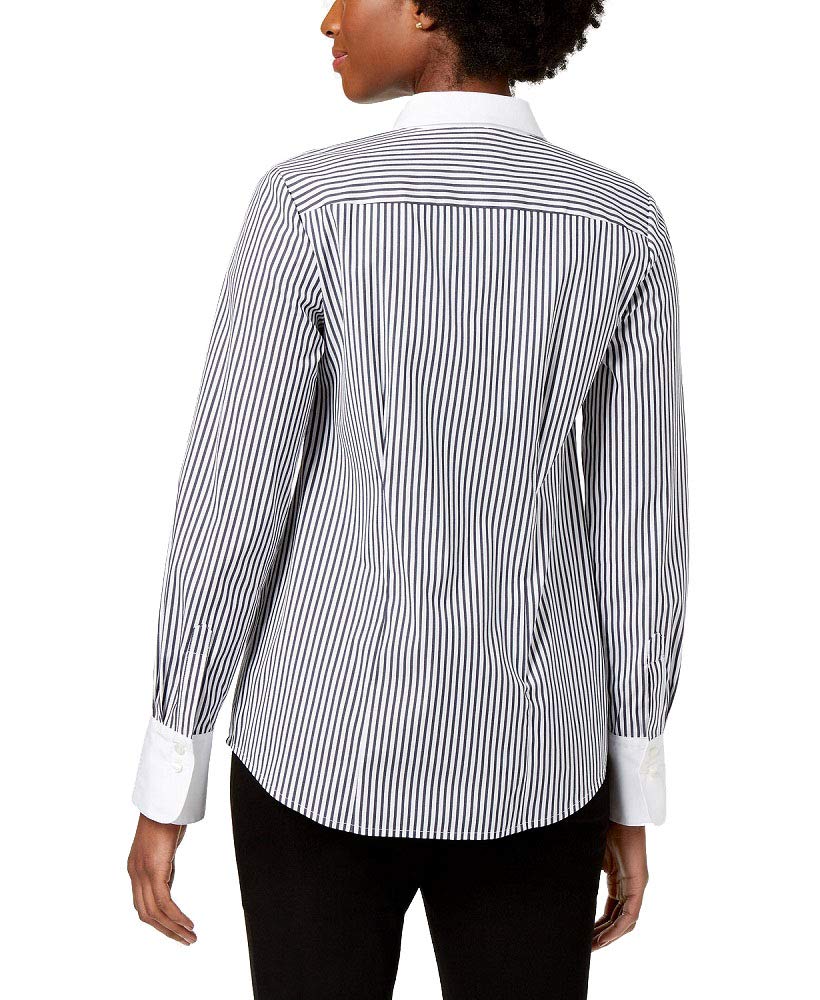 Charter Club Striped Contrast Trim Shirt