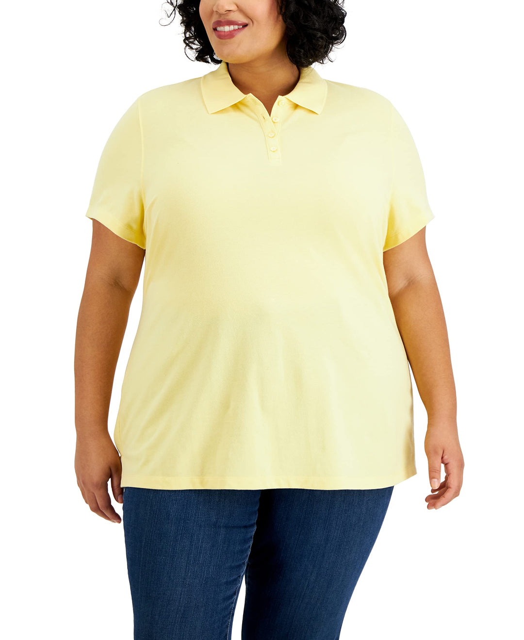 Karen Scott Plus Size Pique Polo Top