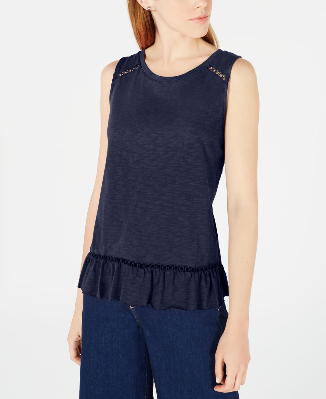 Ruffled Cross-Over Back Top