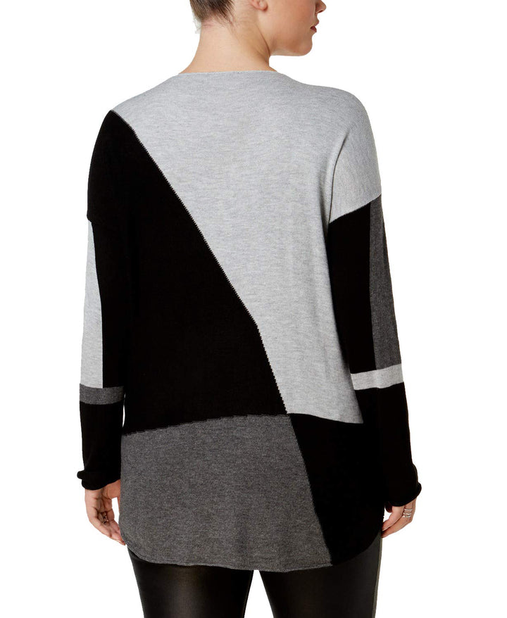 Plus Size Long Sleeve High Low Sweater