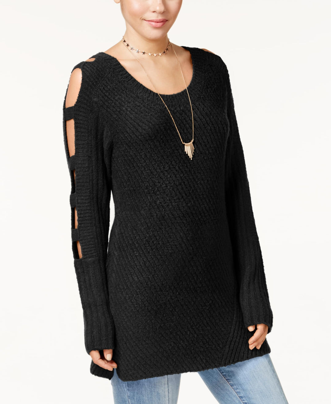 Almost Famous Juniors Ladder Sleeve Sweater