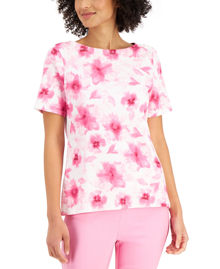 Charter Club Cotton Floral Print Top