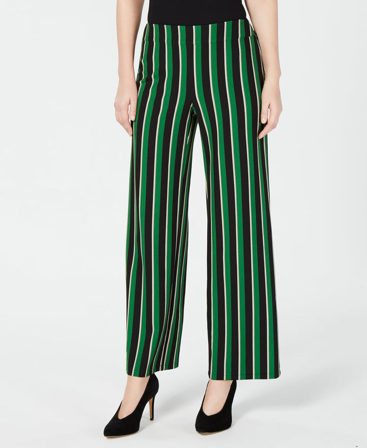I.N.C. Pull-On Striped Wide-Leg Pants