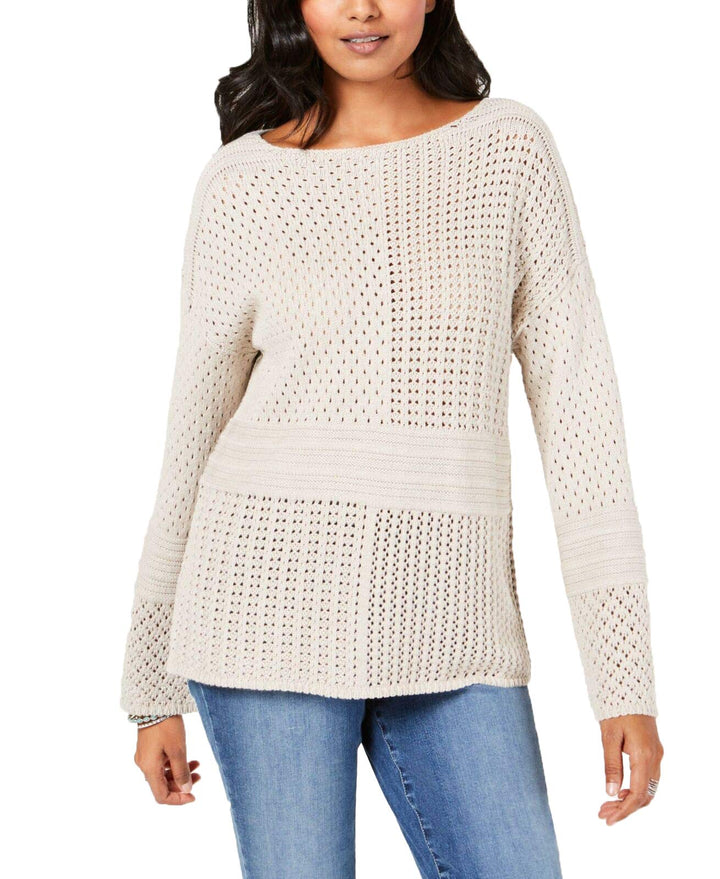 Patchwork-Stitch Crocheted Sweater