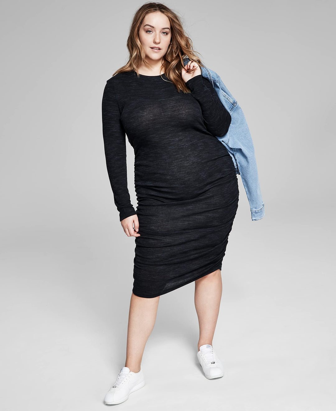 Now This Trendy Plus Size Space Dyed Midi Dress