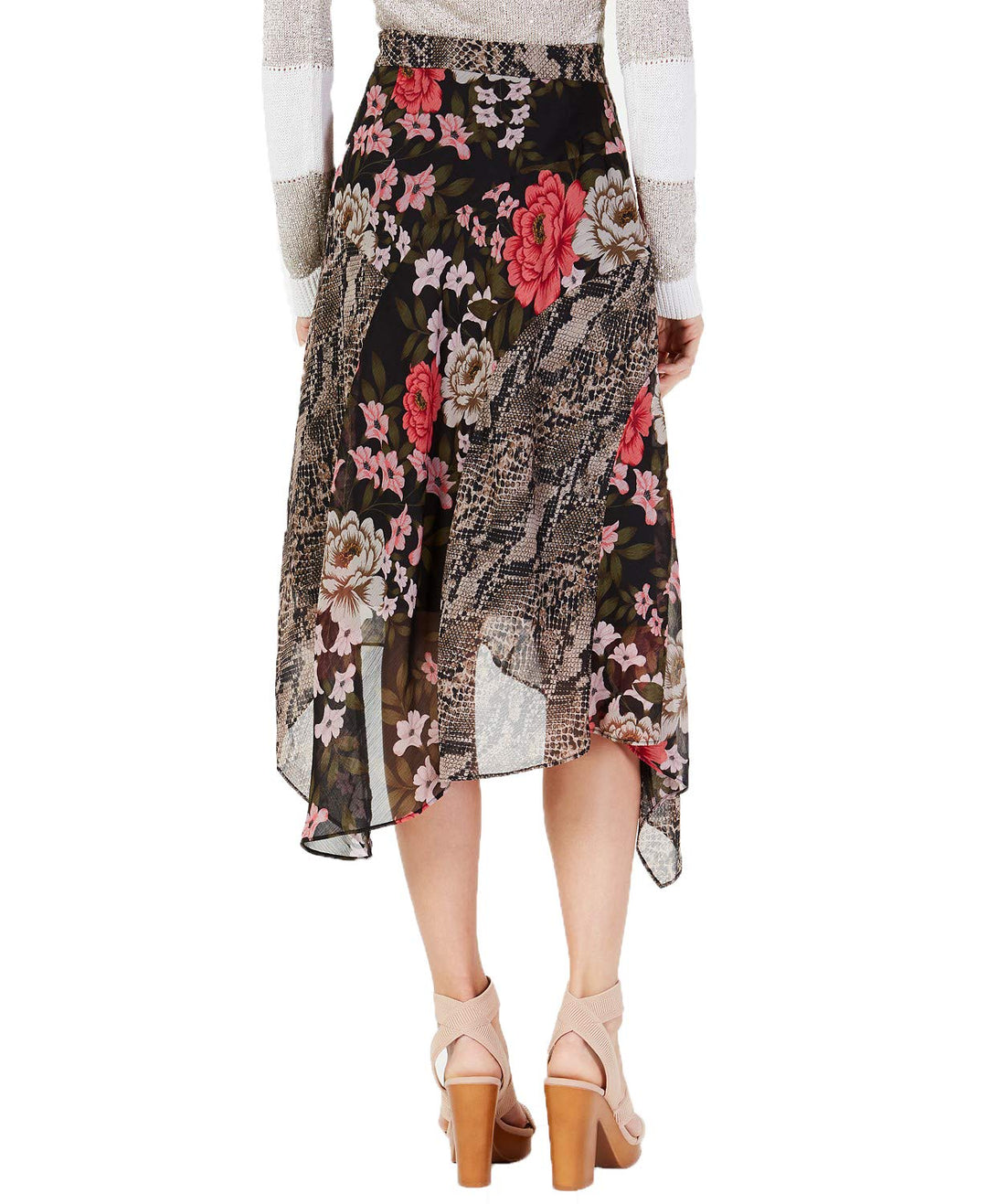 I.N.C. Petite Mixed-Print Floral Midi Skirt