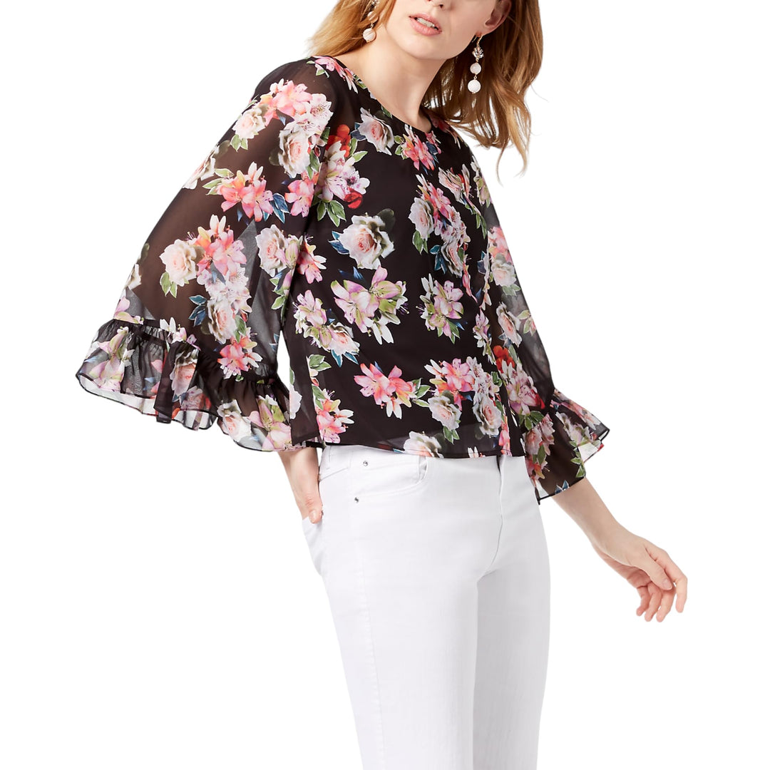 I.N.C. Ruffled Floral-Print Top
