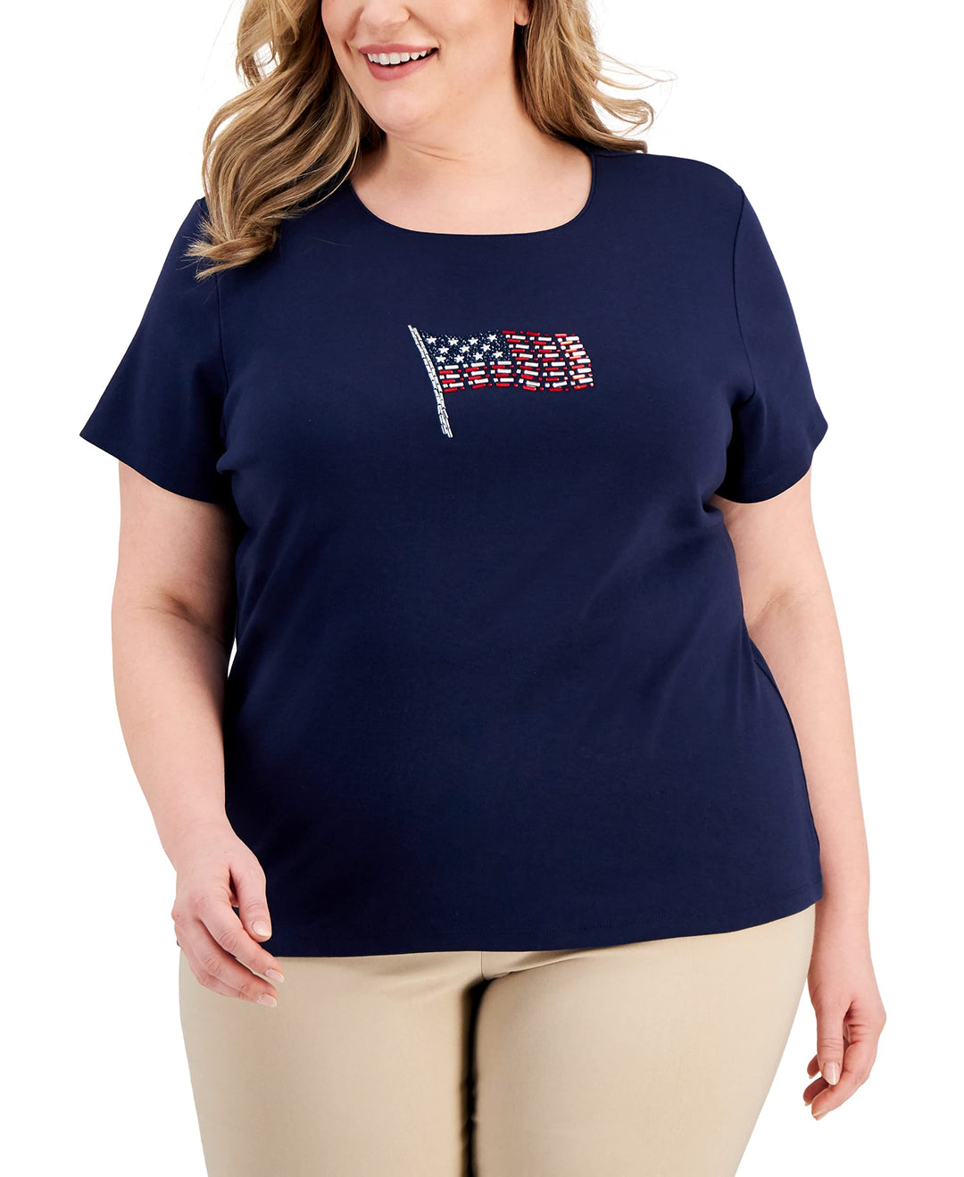 Plus Size Americana Print Top