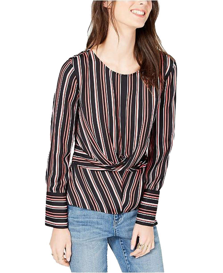 Striped Twist Front Top