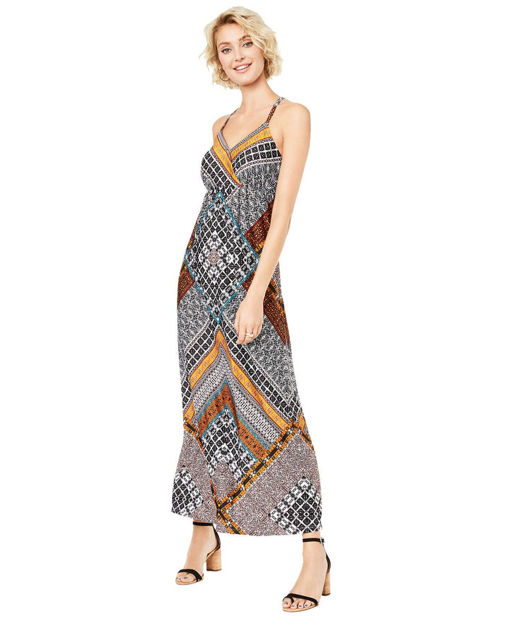 Printed Ring Back Maxi Dress
