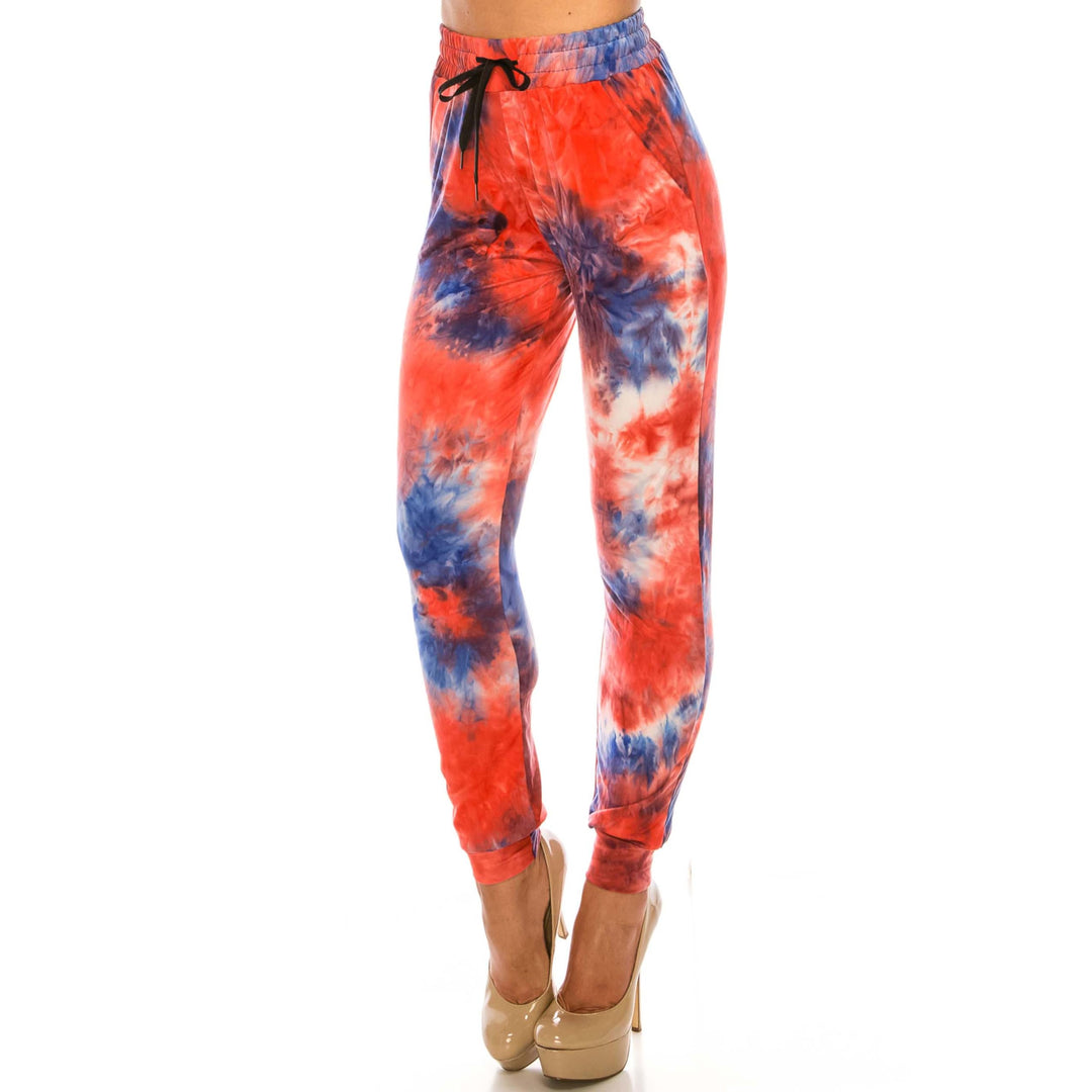 Buttery Soft Red and Blue Tie Dye Joggers