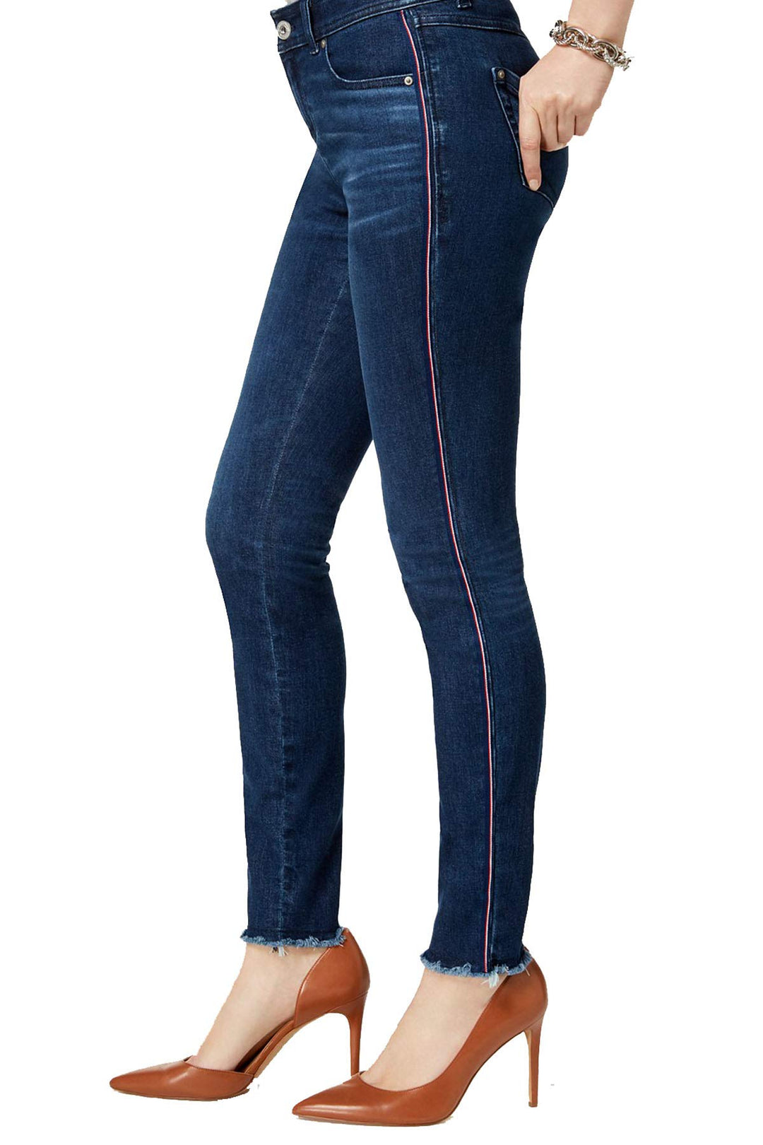 Racing Stripe Skinny Jeans