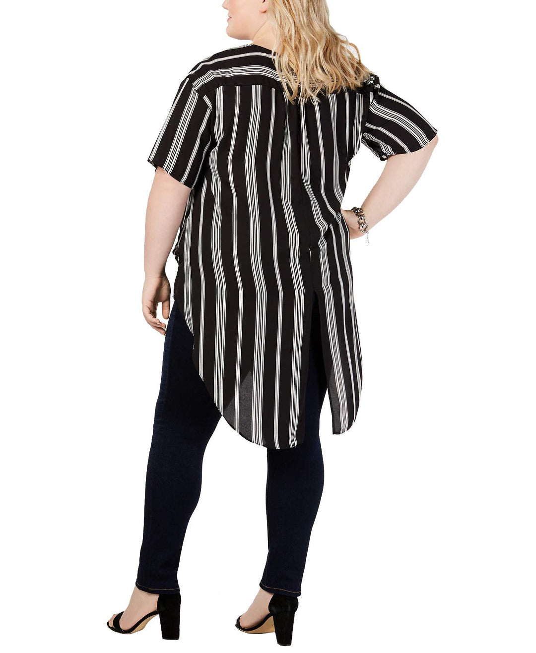 NY Collection Plus Size Striped High Low Top