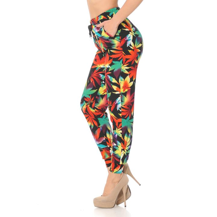 Buttery Soft Rainbow Marijuana Joggers