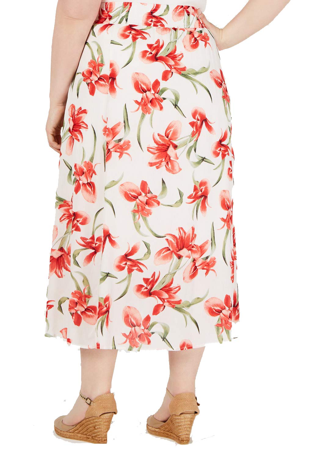 Plus Size Floral-Print A-Line Skirt