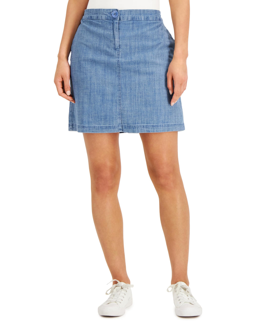 Karen Scott Petite Chambray Skort