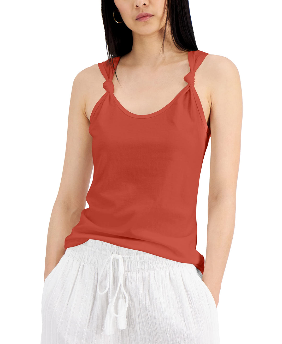 INC International Concepts Womens Knotted Strap Tank Top