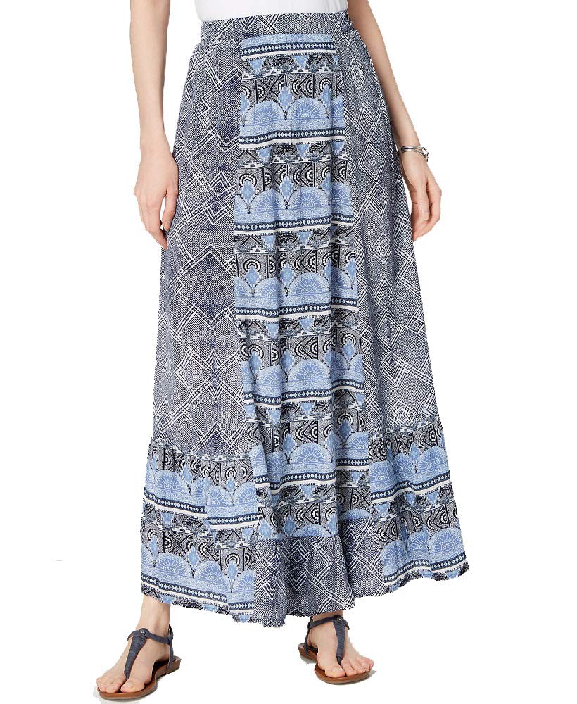 Mixed-Print Maxi Skirt