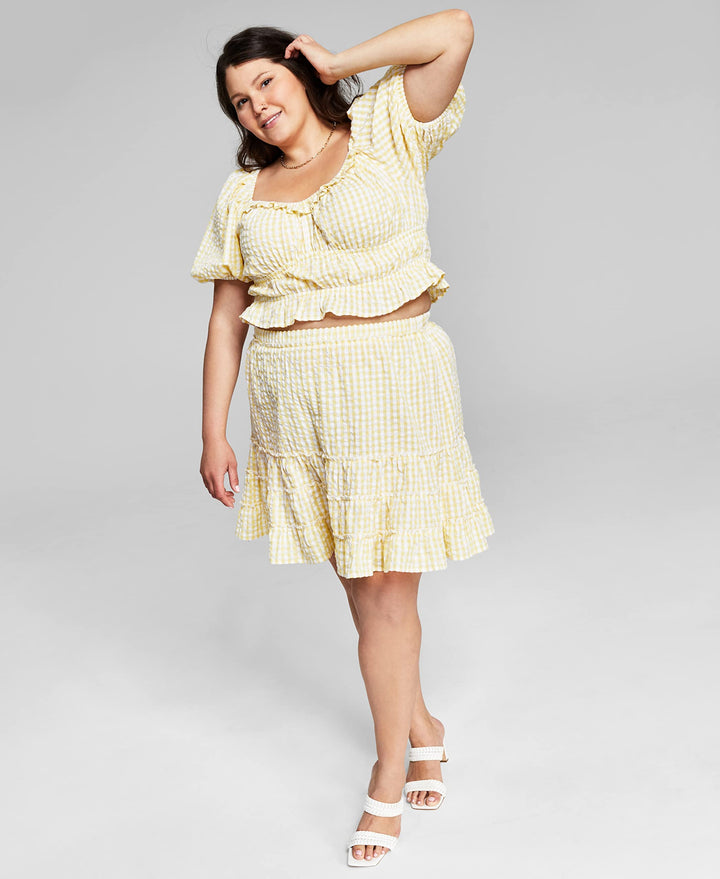 Now This Trendy Plus Size Cotton Tiered Skirt