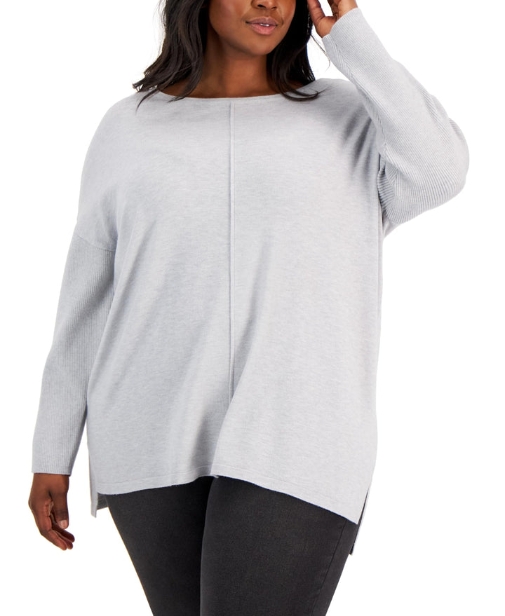 Plus Size Front-Seam Tunic Sweater