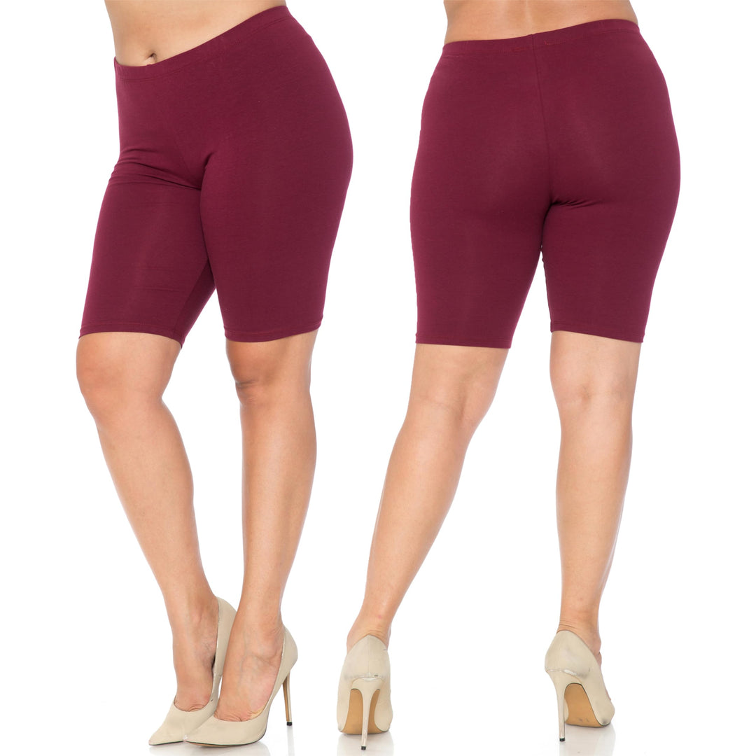 USA Basic Cotton Plus Size Thigh Shorts - Bermuda Shorts