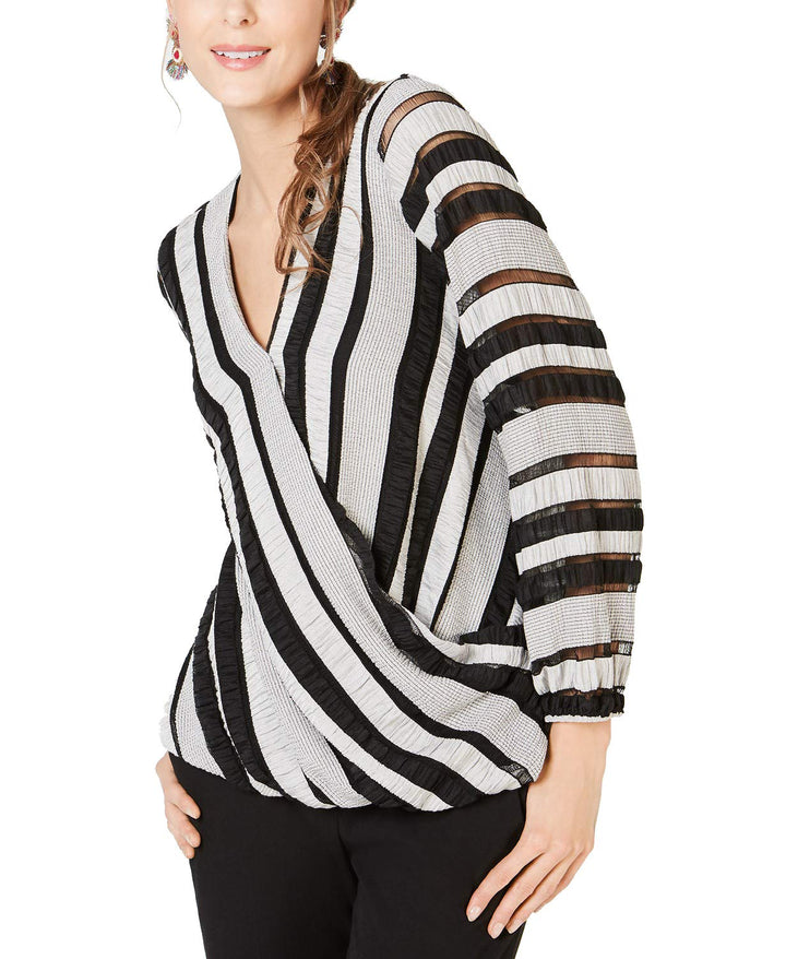 Textured Surplice-Front Top
