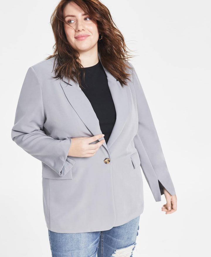 Now This Trendy Plus Size Oversized Boyfriend Blazer