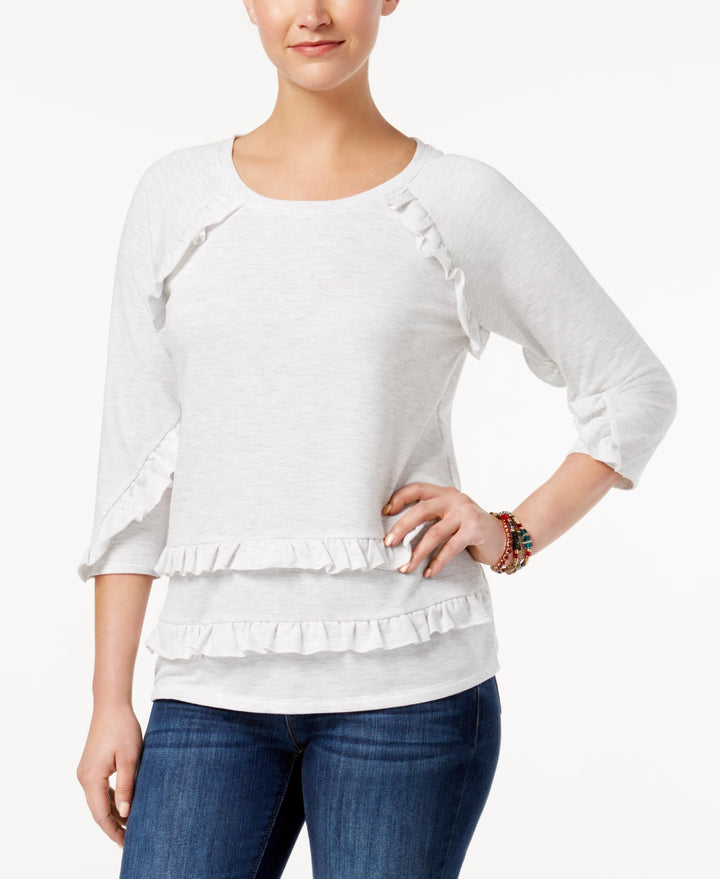 Style & Co Ruffled Raglan Top