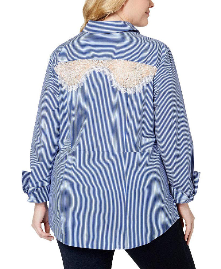 Plus Size Lace Tie Front Shirt
