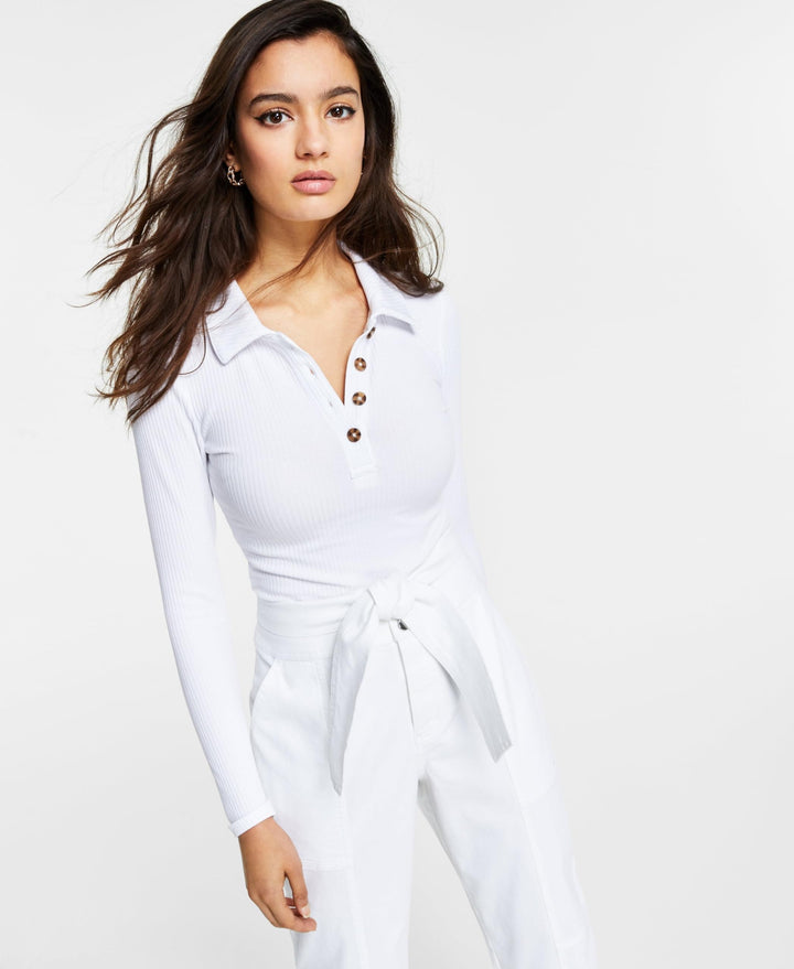 Bar III Polo Style Ribbed Bodysuit
