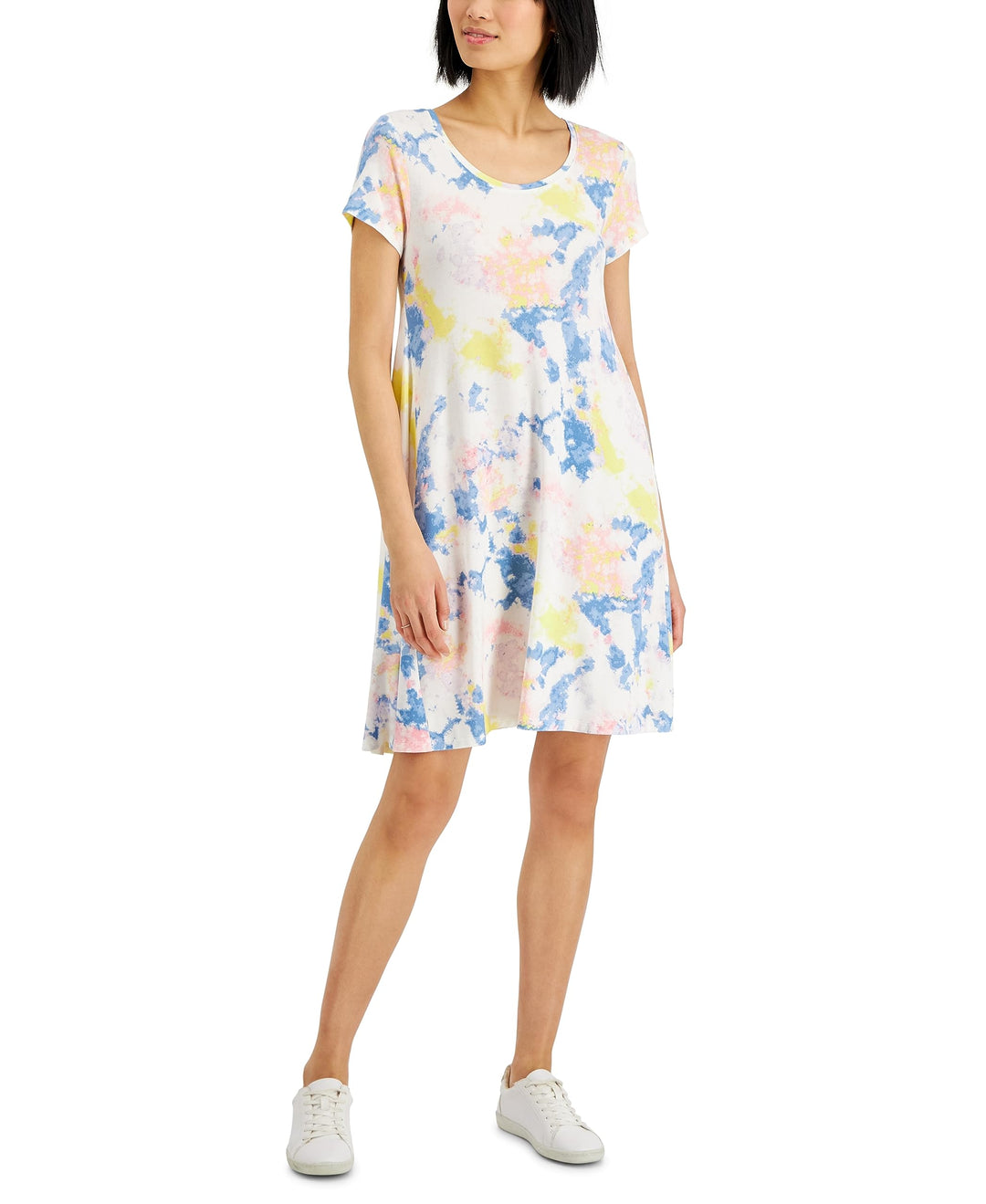 Style & Co Womens Tie Dyed Print Flip Flop Dress