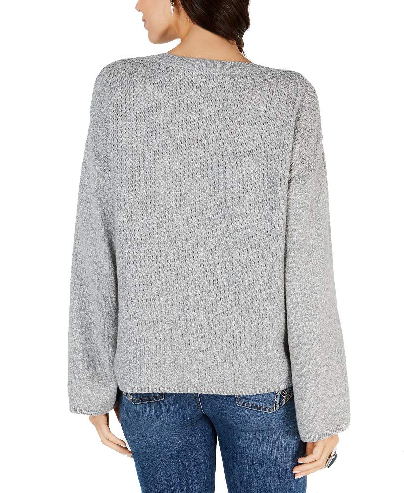 Style & Co Petite Fabric Trim Cable Sweater