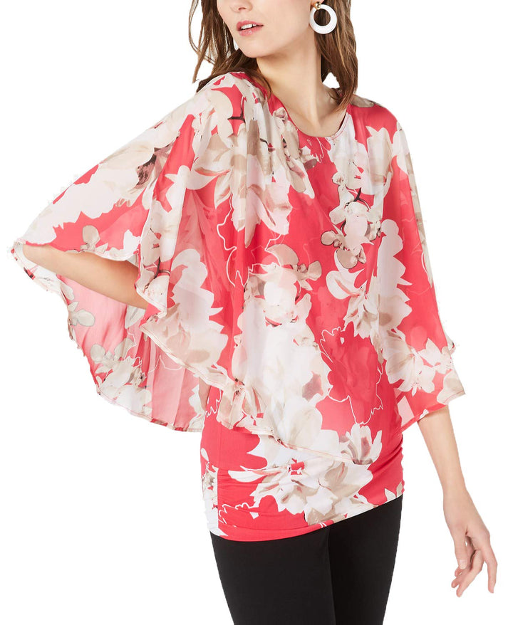 Printed Flutter-Sleeve Top