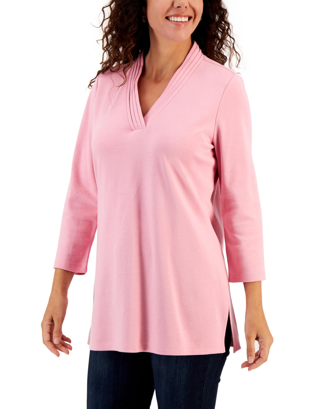 Karen Scott Womens Cotton Tunic Top