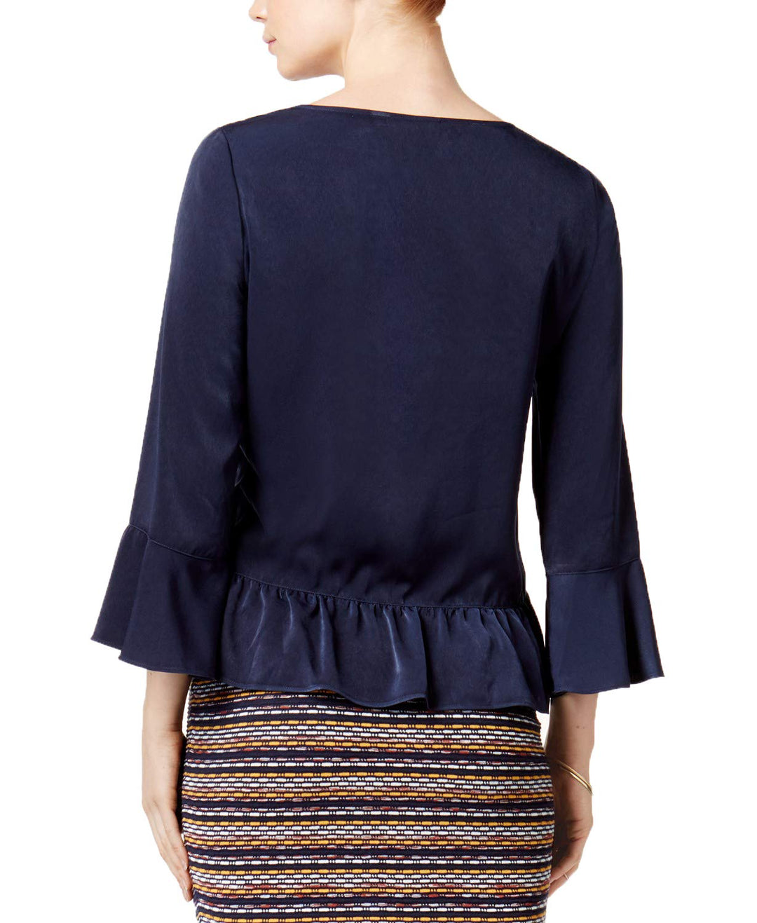 Bar III Printed Ruffled Top