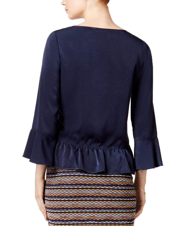 Bar III Printed Ruffled Top
