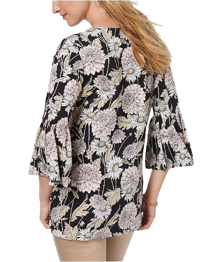 Charter Club Printed Bell Sleeve Blouse