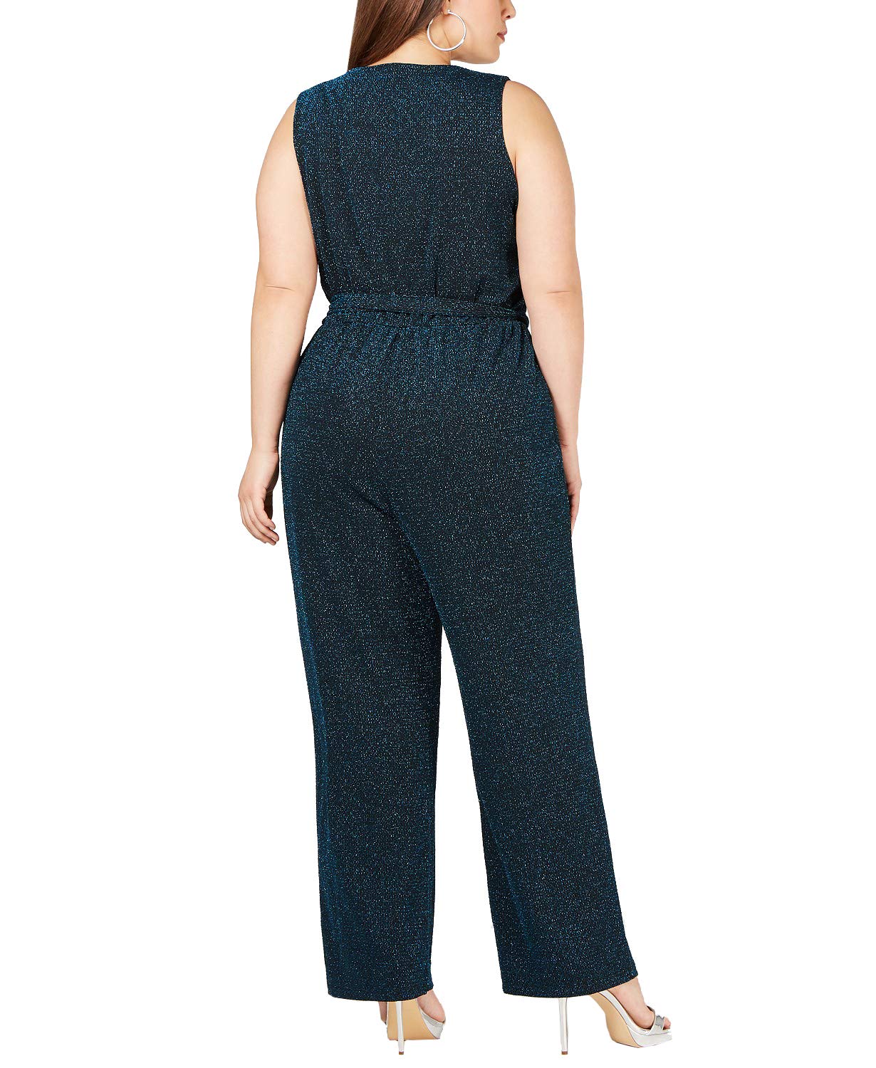 NY Collection Plus Petite Plus Size Metallic Jumpsuit