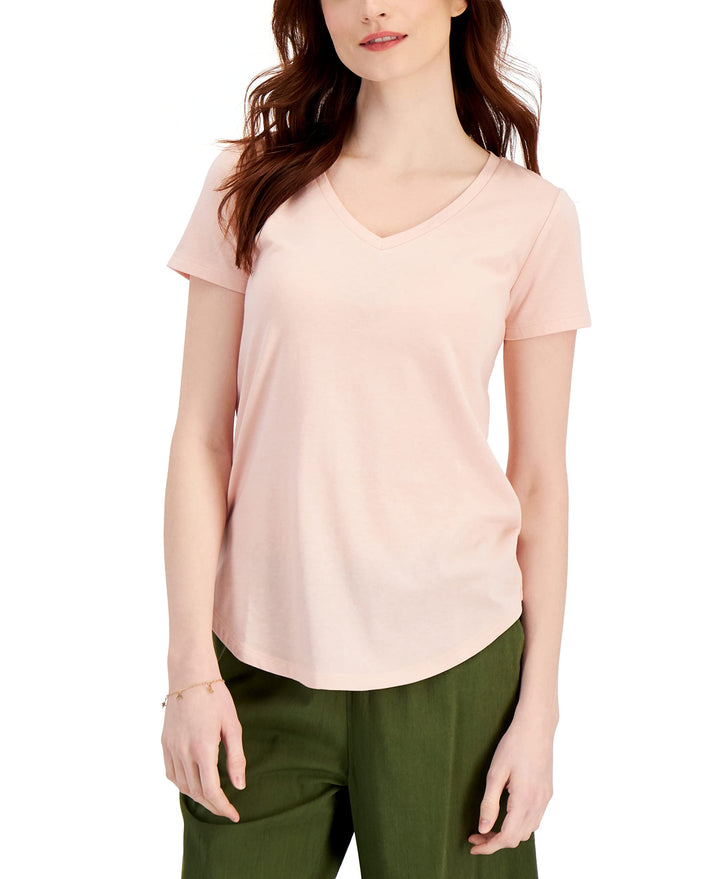 Style & Co Burnout V Neck T-Shirt