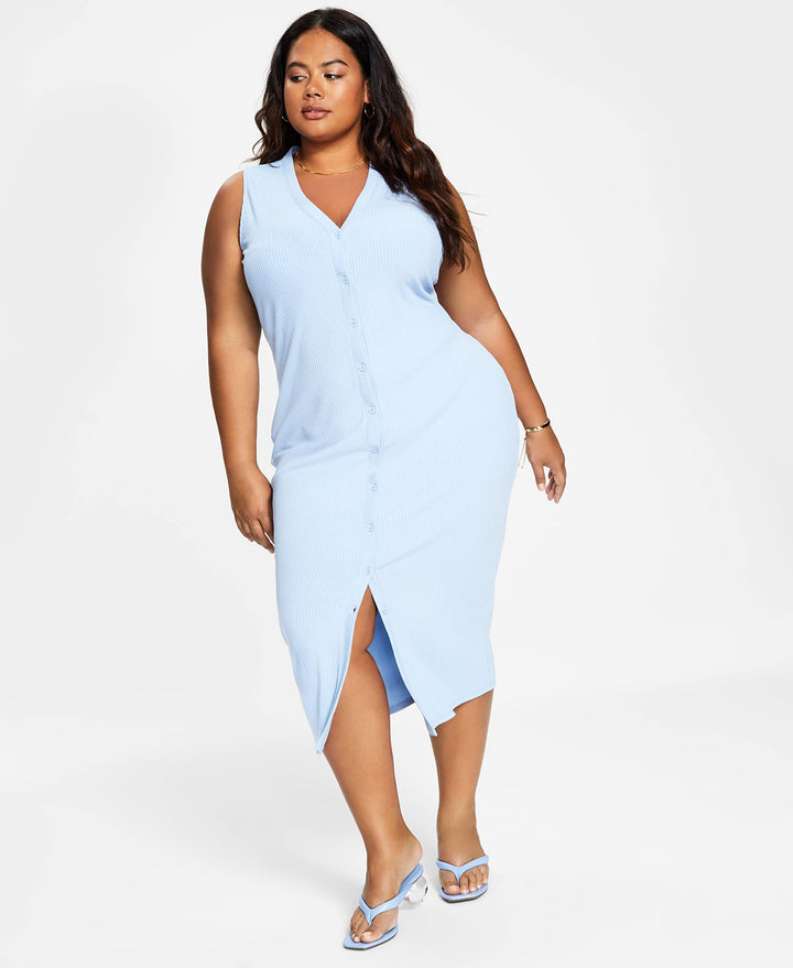 Bar III Trendy Plus Size Bodycon Cardigan Dress