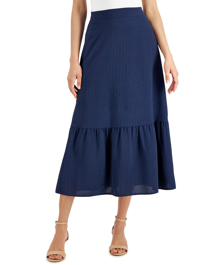 JM Collection Womens Two Tiered Textured Maxi Skirt