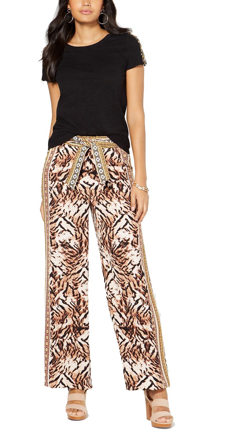 INC Printed Wide-Leg Pants