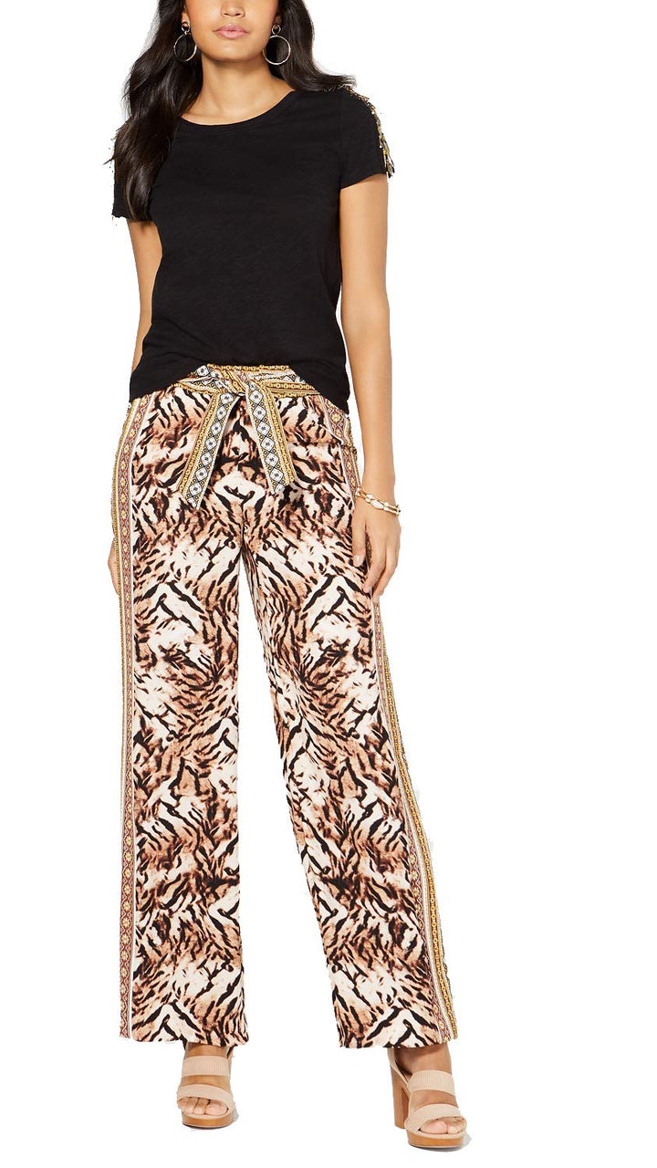 INC Printed Wide-Leg Pants