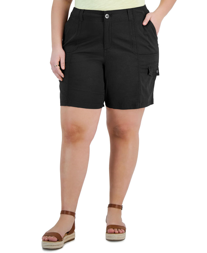 Plus Size  Comfort-Waist Cargo Shorts