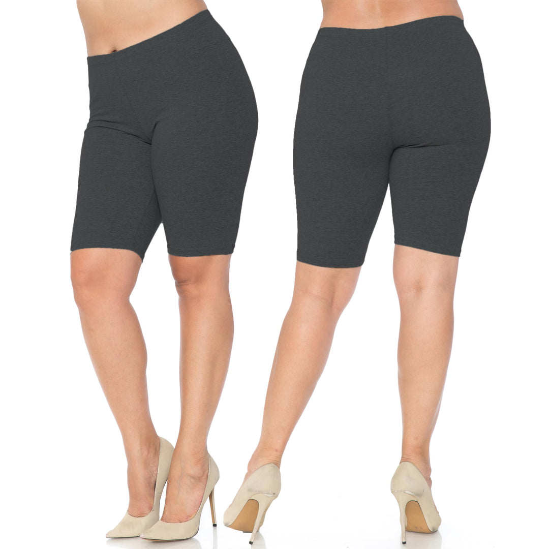 USA Basic Cotton Plus Size Thigh Shorts - Bermuda Shorts