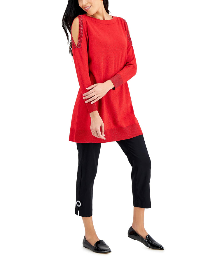 JM Collection Cold Shoulder Sweater Dress